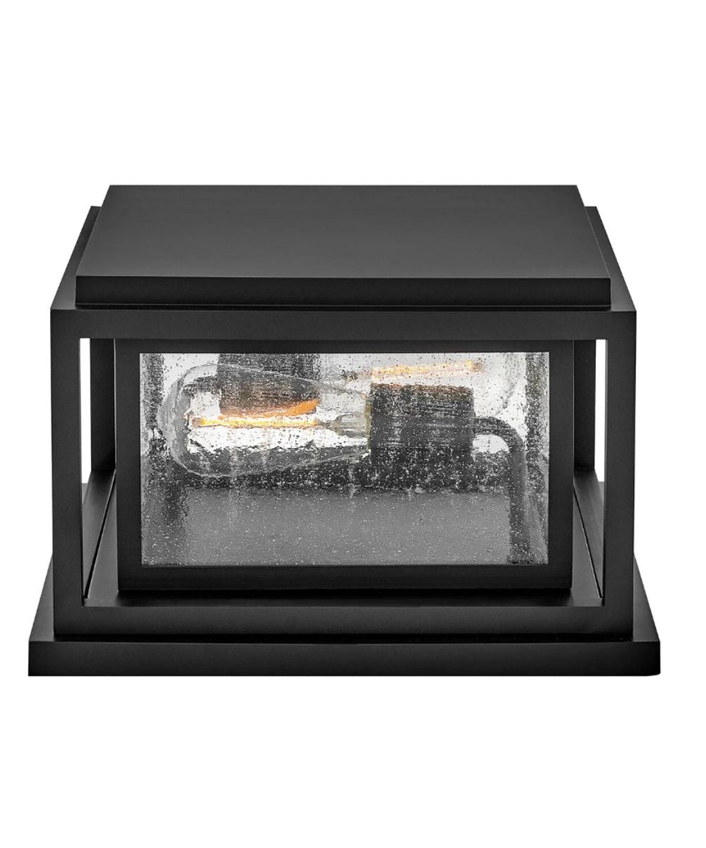 Republic 2-Light Small Pier Mount Lantern 12v in Black