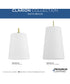 Clarion 1-Light Etched White Pendant P500430 Satin Brass