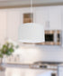 16" W 2 Light Pendant White Linen Drum Shade with Diffuser, White Cord
