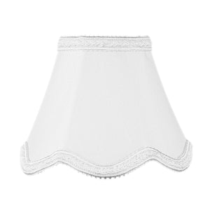 5"W x 4"H Down White Scallop Stretch Clip-on Candelabra Lampshade