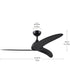 Nirra 52-in. 3-Blade Modern Ceiling Fan Matte Black