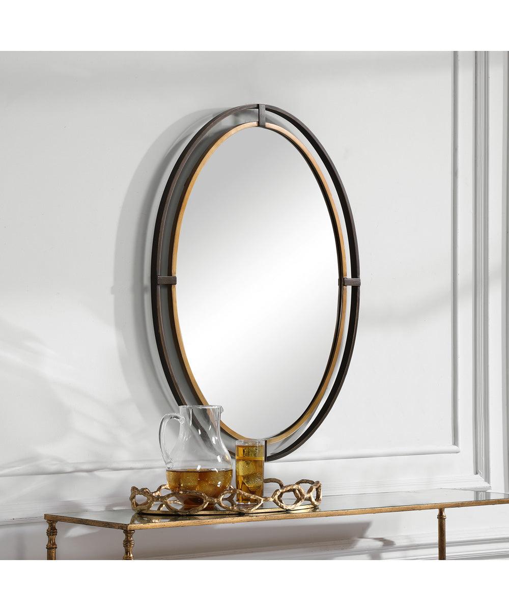 24x35" Wall Mirror Distressed Rustic Bronze