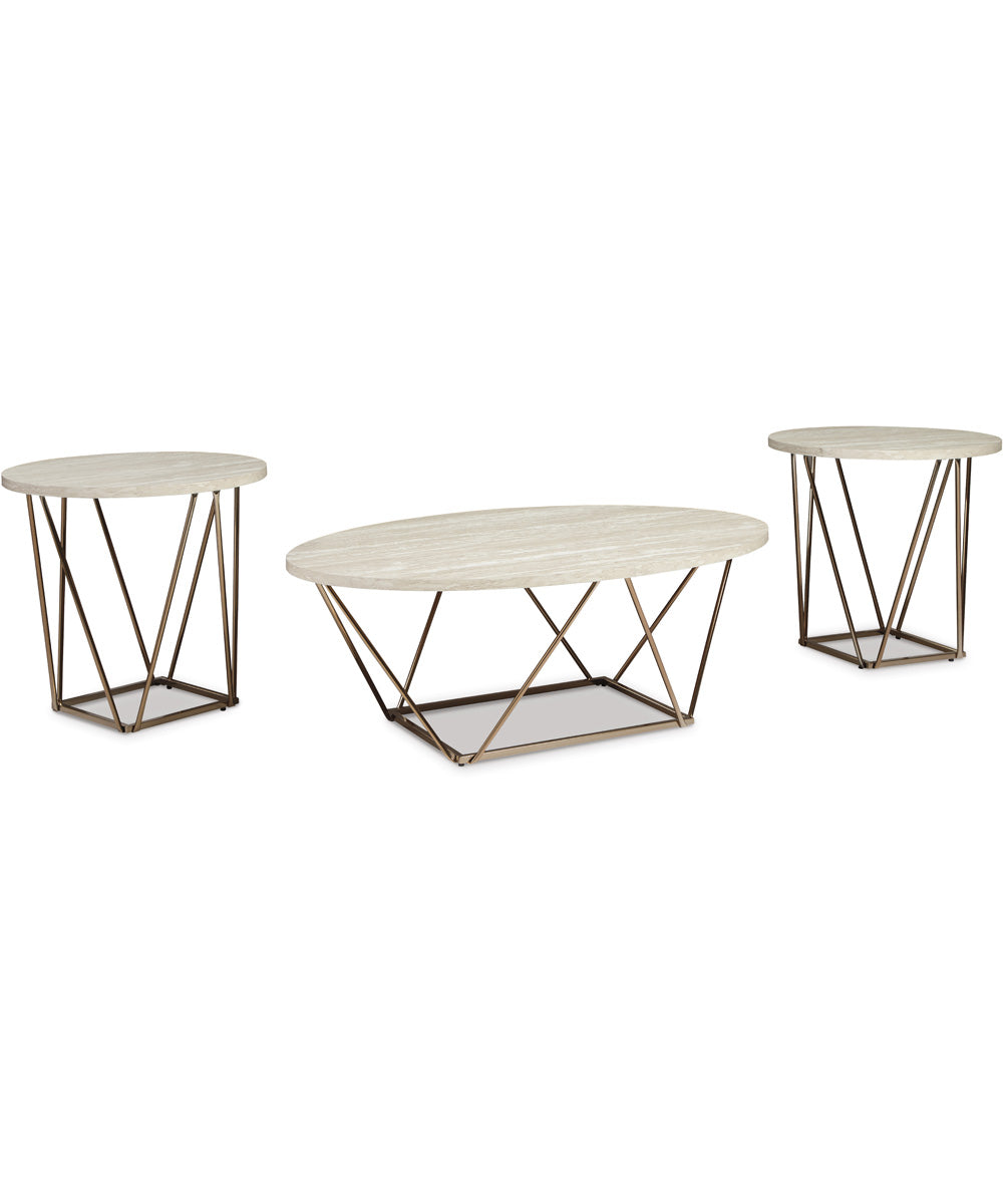 Tarica Occasional Table Set Set of 3 Two-tone