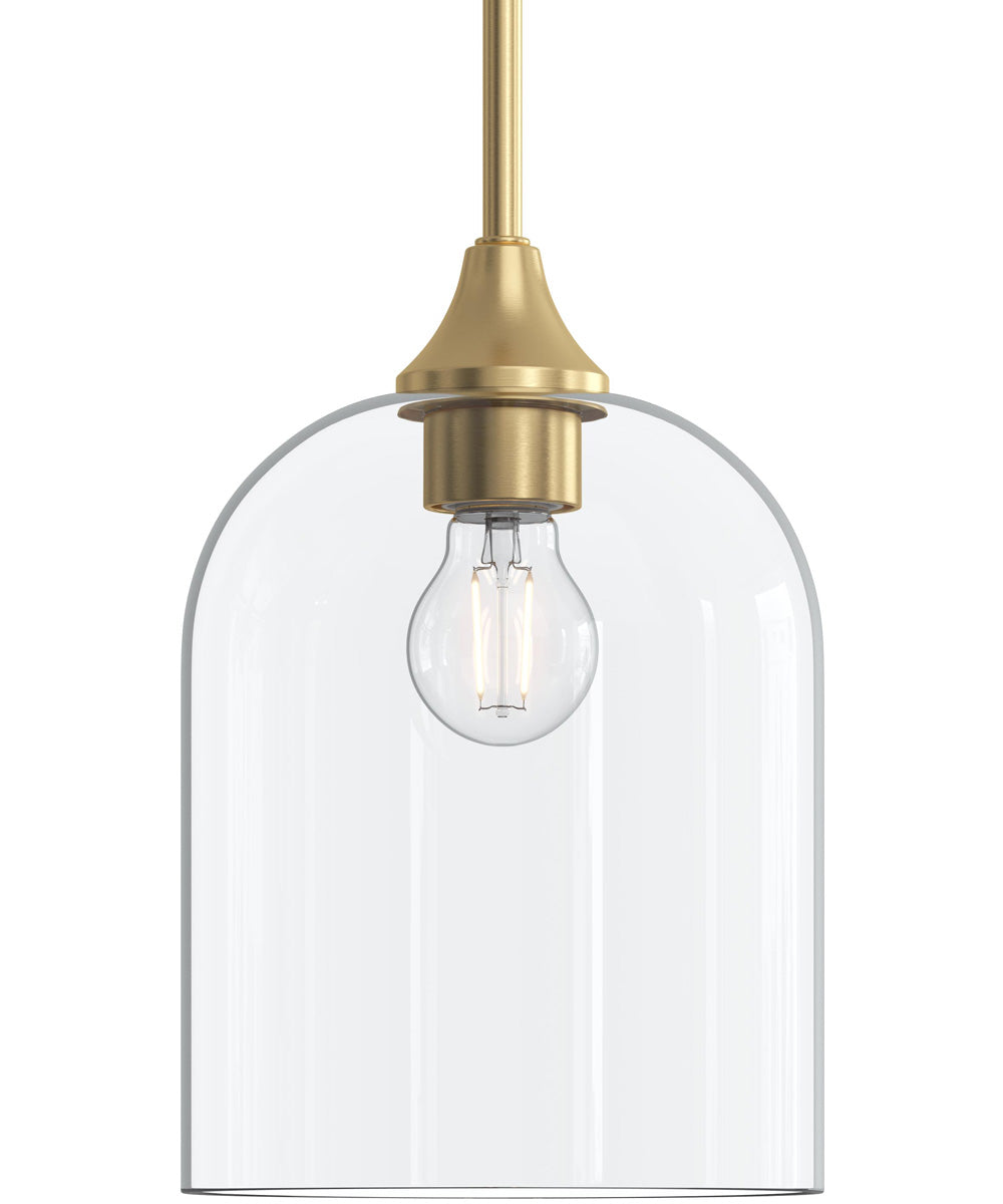 Ilia 1-Light Pendant with Clear Glass Shade Brushed Gold