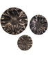 Peonia Outdoor Bronze Wall Art Set of 3
