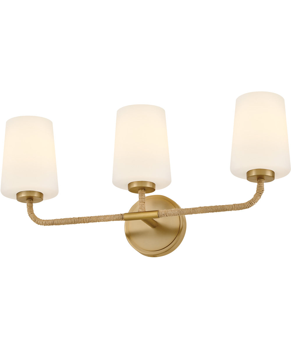 Kline 3-Light Medium Three Light Vanity in Lacquered Brass