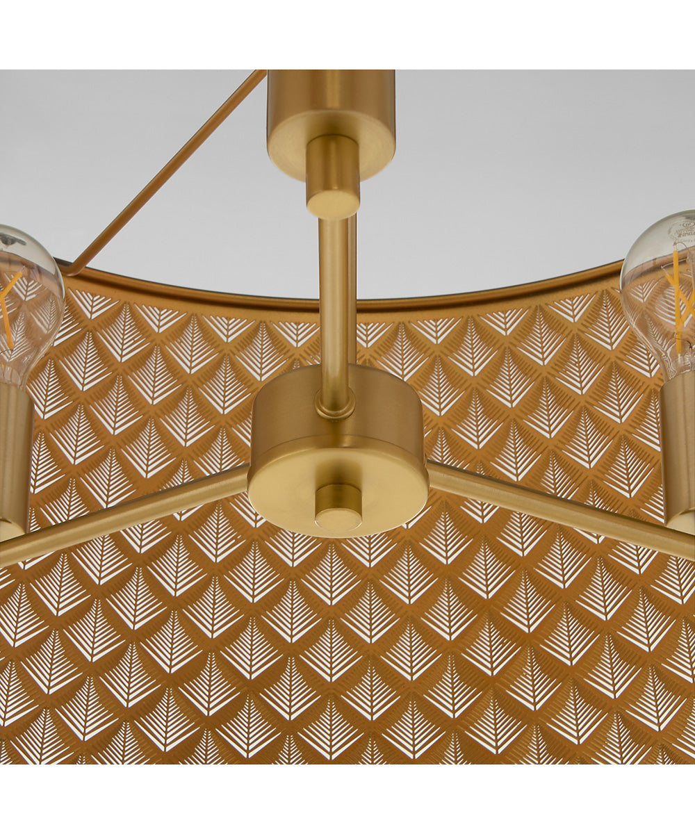 Benedict 3-light Pendant Matte Black|Aged Brass