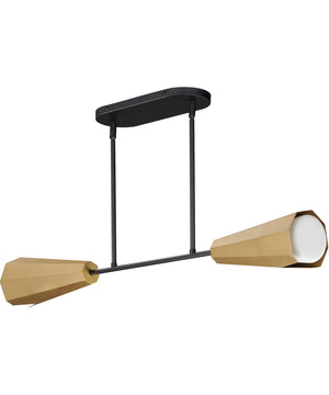 Rizzo Linear Pendant Black / Antique Brass