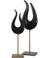 Black Flame Sculptures, Set of 2