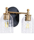 Council 2-Light Lighting Flat Black/Satin Brass