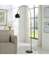 Arched Floor Lamp in Antique Brass and Matte Black Metal