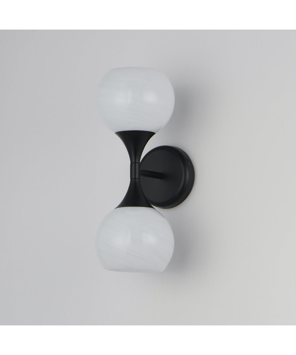 Neve 2-Light Wall Sconce Black