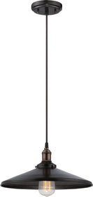 14"W Vintage 1-Light Pendant Rustic Bronze