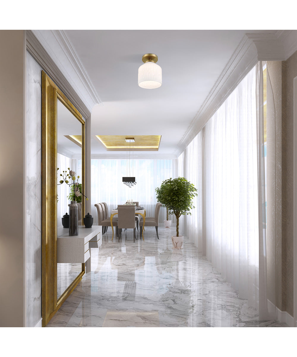 Ele 1 Light Semi Flush  Brushed Gold