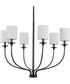 Bonita 6-Light White Linen Fabric Shade Luxe Chandelier Light Matte Black