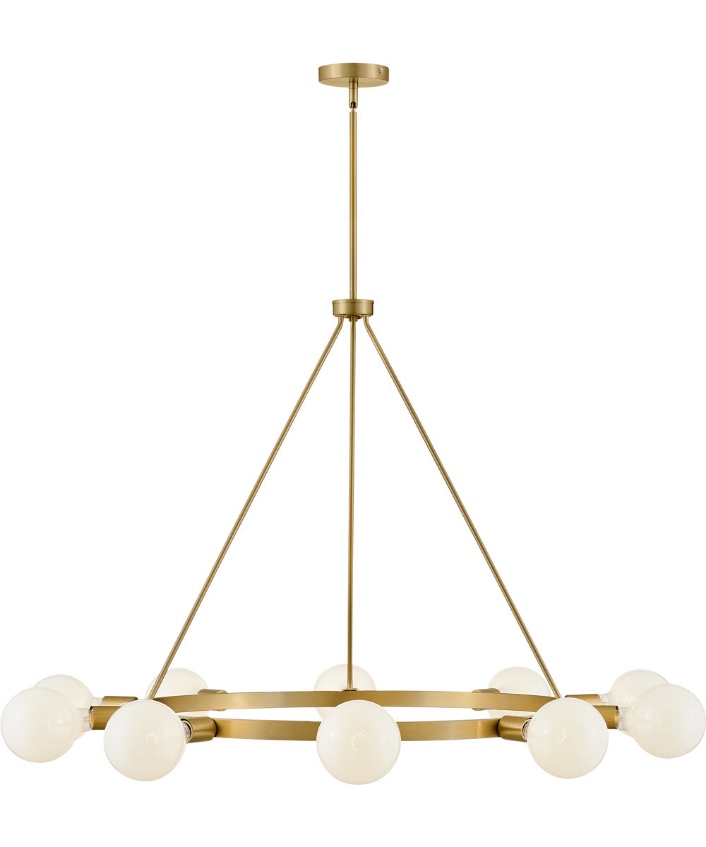 Orla 10-Light Large Single Tier Chandelier in Lacquered Brass