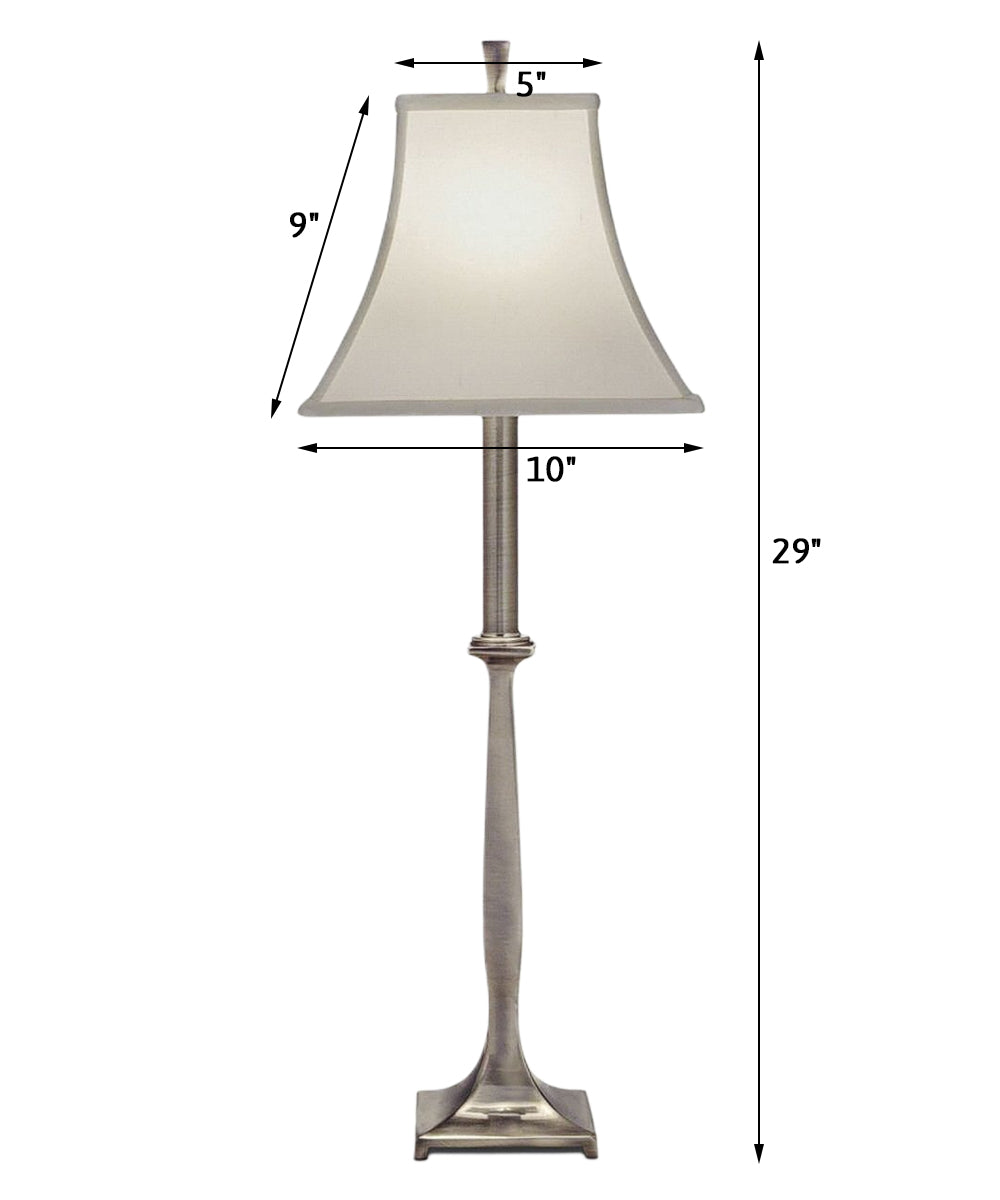 29"H 3-Way Buffet Lamp Antique Nickel