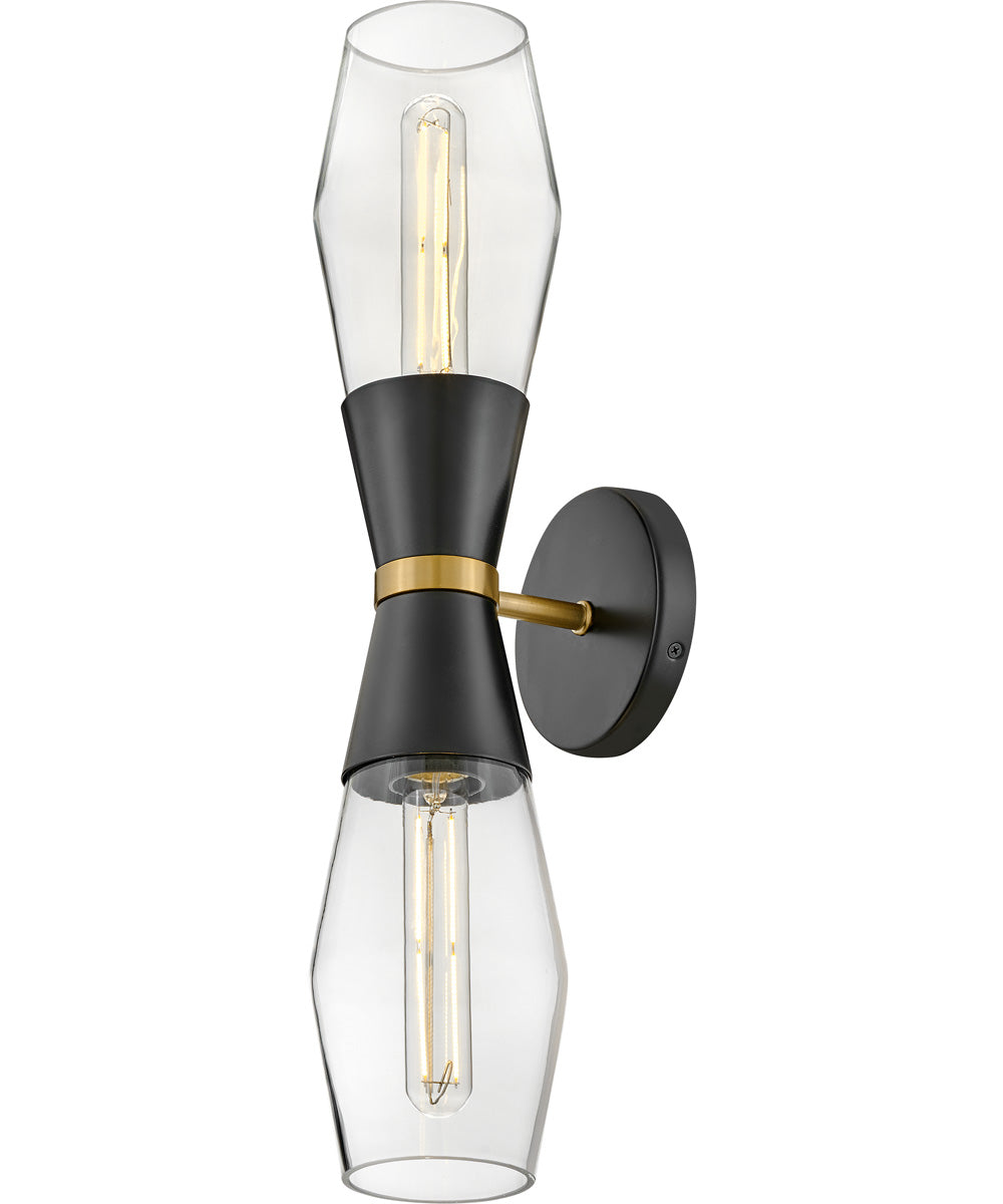 Livie 2-Light Large Two Light Sconce in Black