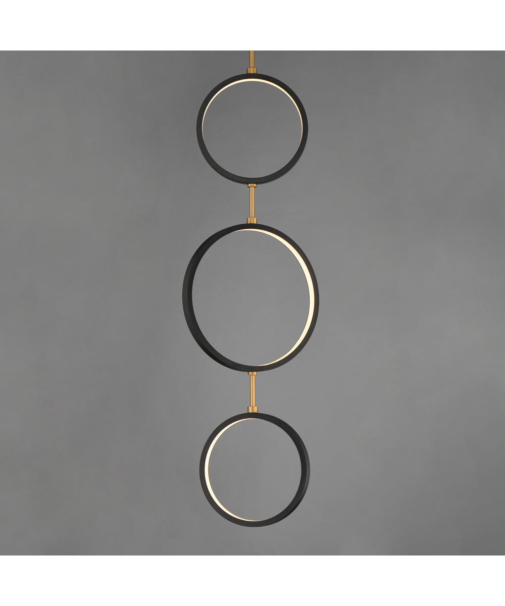 Hoopla 3-Light LED Pendant Black / Gold