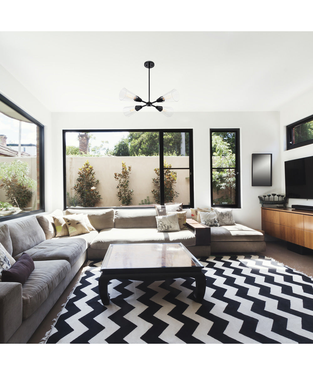 Norro 4 Light Chandelier  Matte Black