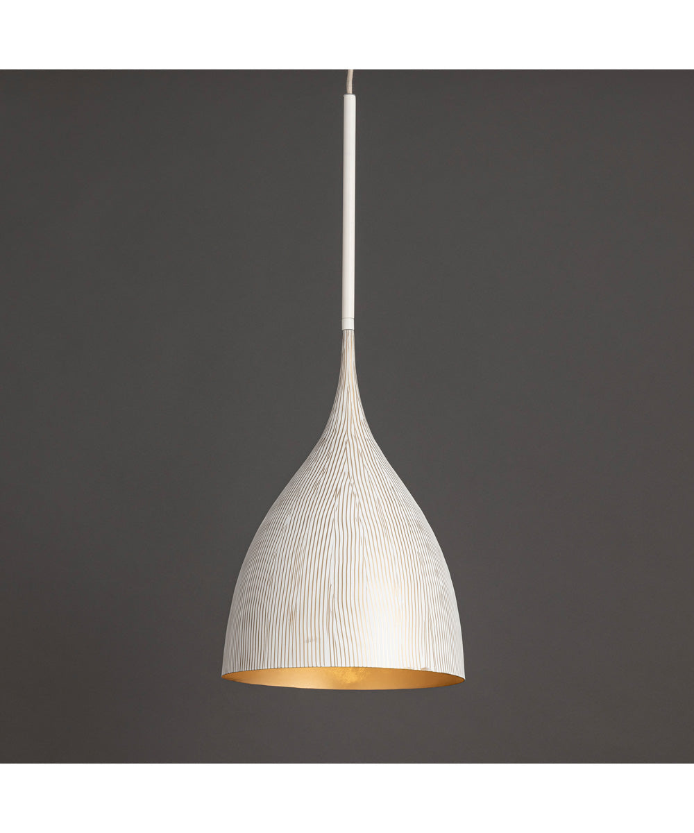 Fleur Small 1-Light Pendant White/Gold