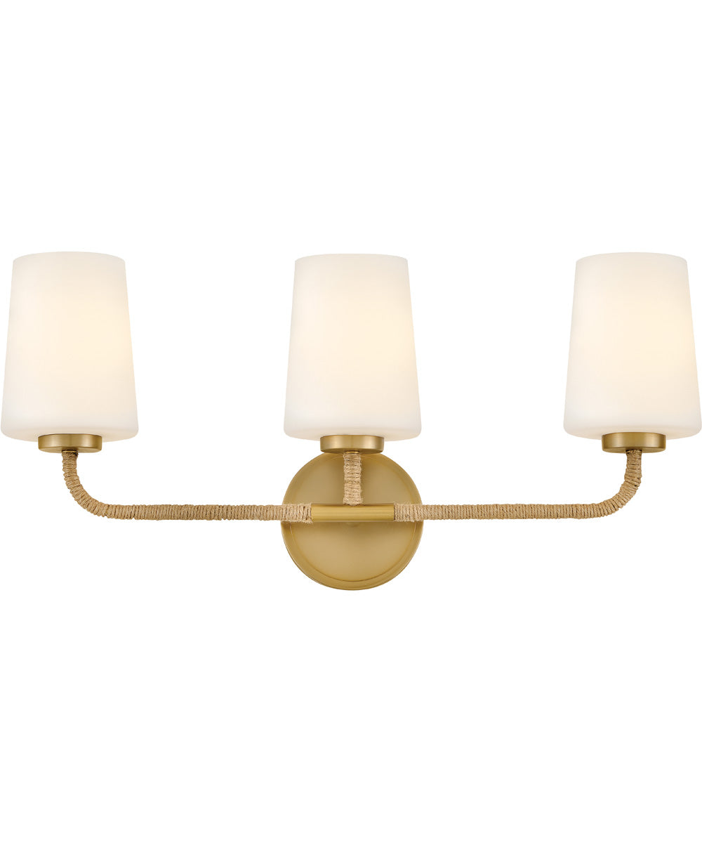 Kline 3-Light Medium Three Light Vanity in Lacquered Brass