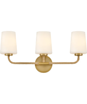 Kline 3-Light Medium Three Light Vanity in Lacquered Brass