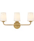Kline 3-Light Medium Three Light Vanity in Lacquered Brass