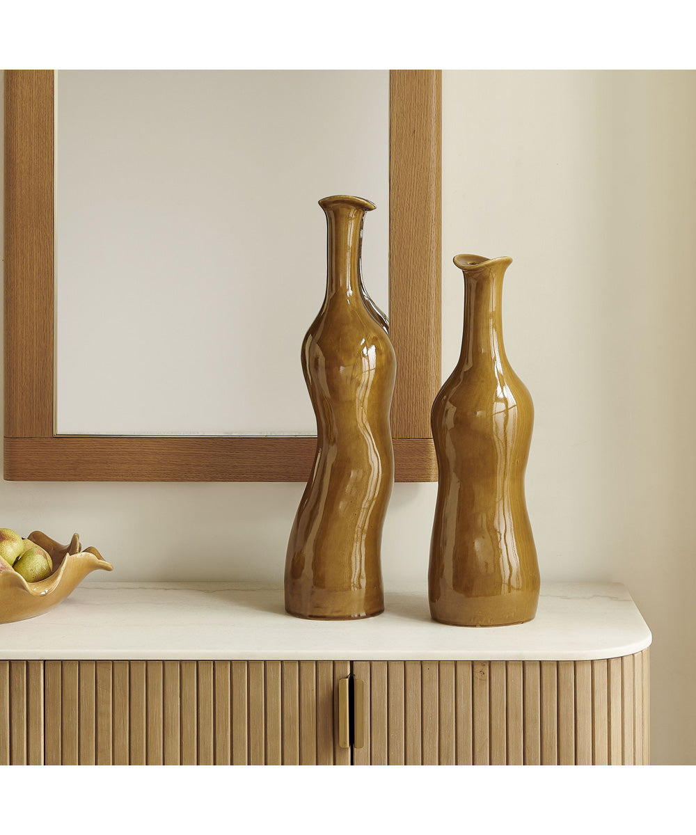 Sienna Flow Indoor-Outdoor Bottle Vases, Set of 2
