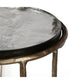 Iron Accent Table Textured with Antique Gold and Glass