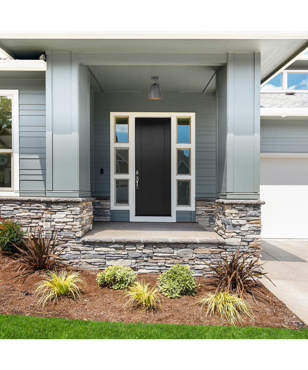 Rue  1 Light Semi Flush  Black