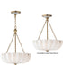 Bundt 15 inch Pendant / Semi-Flush Mount White/Natural Aged Brass