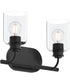 Reines 2-Light Bath Vanity with Clear Glass Shades Matte Black