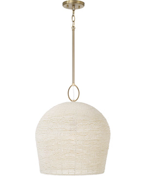 Natalia 1-Light Pendant Aged Brass