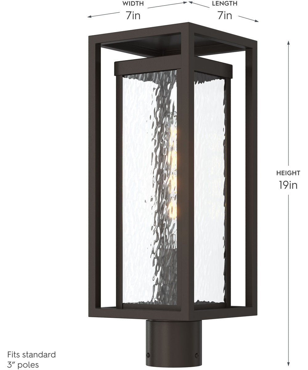 Shaw 19 Inch 1 Light Outdoor Post Light with Clear Glass Antique Bronze