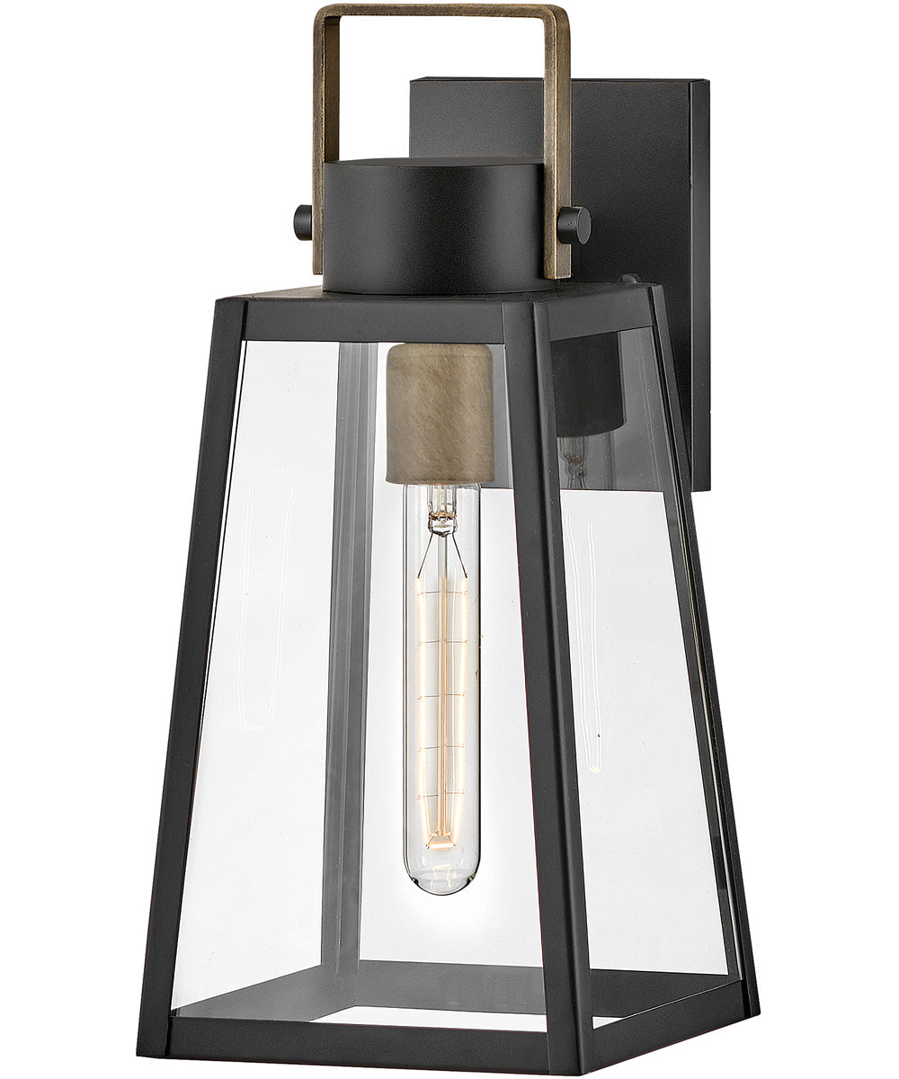 Hugh 1-Light Medium Wall Mount Lantern in Black