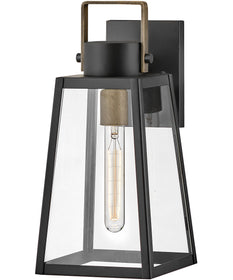 Hugh 1-Light Medium Wall Mount Lantern in Black