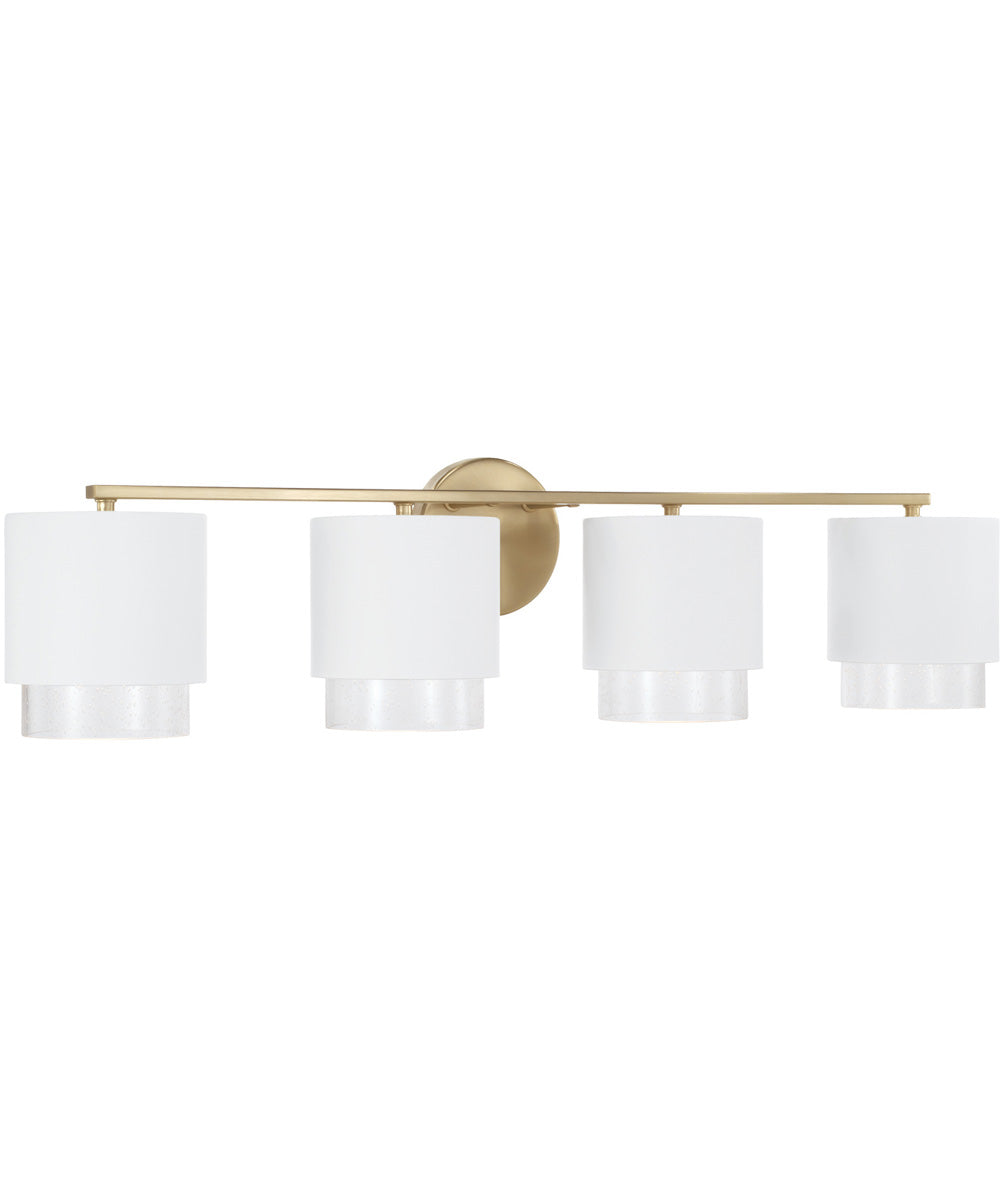 Weller 4-Light Vanity Matte Brass and White