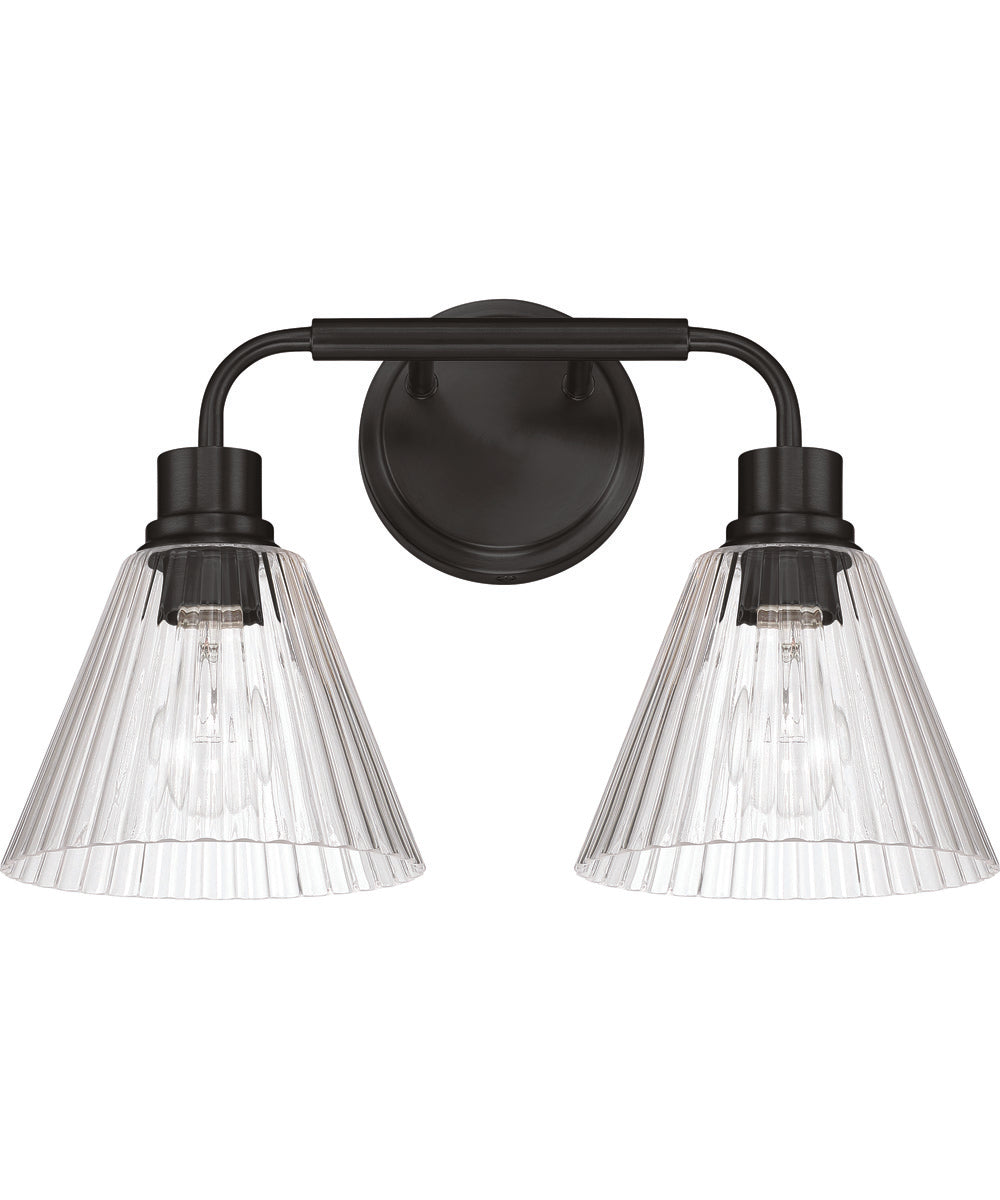 Pleated 2-Light Lighting Flat Black