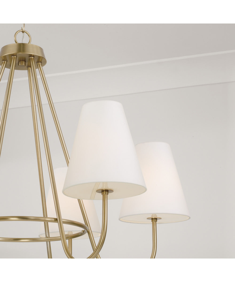 Julia 6-Light Chandelier Matte Brass