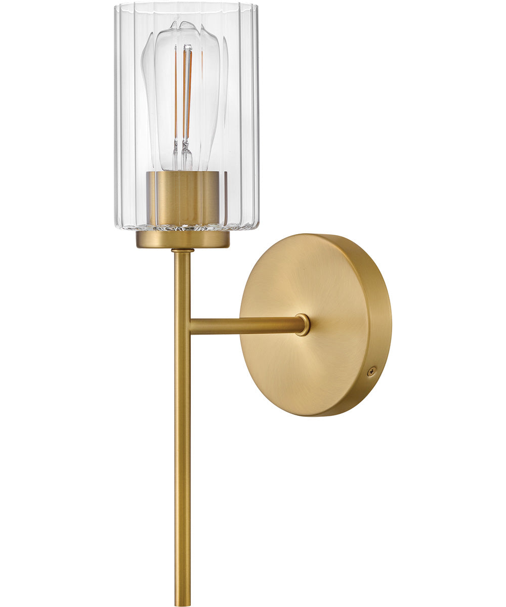 Leta 1-Light Medium Single Light Sconce in Lacquered Brass