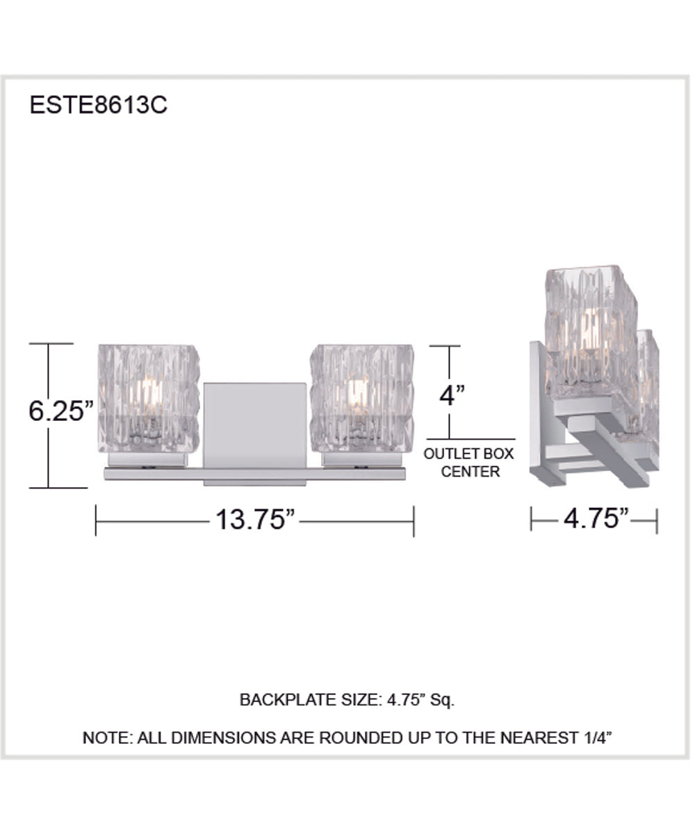 Estelle 2-light Bath Light Polished Chrome