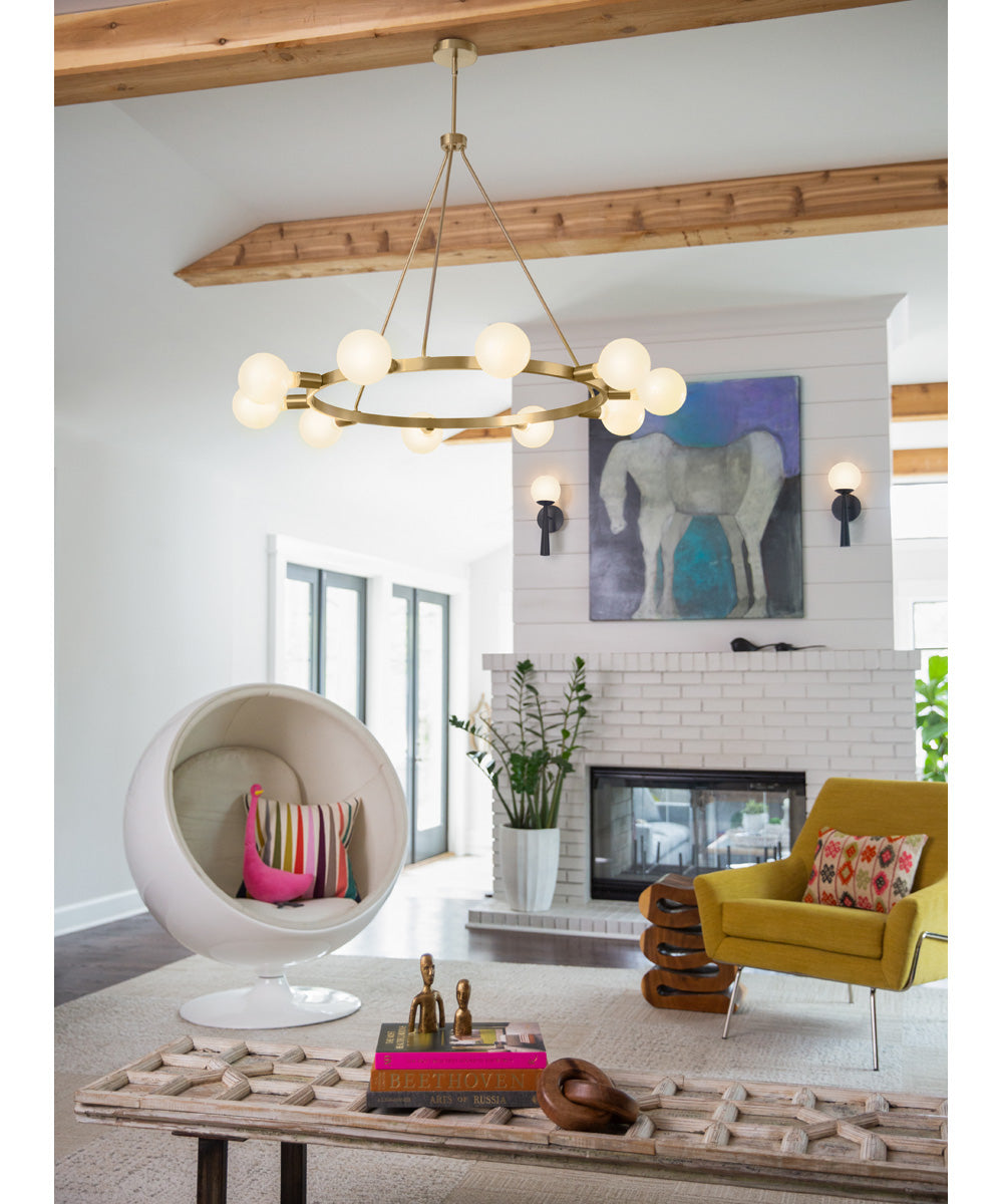 Orla 10-Light Large Single Tier Chandelier in Lacquered Brass