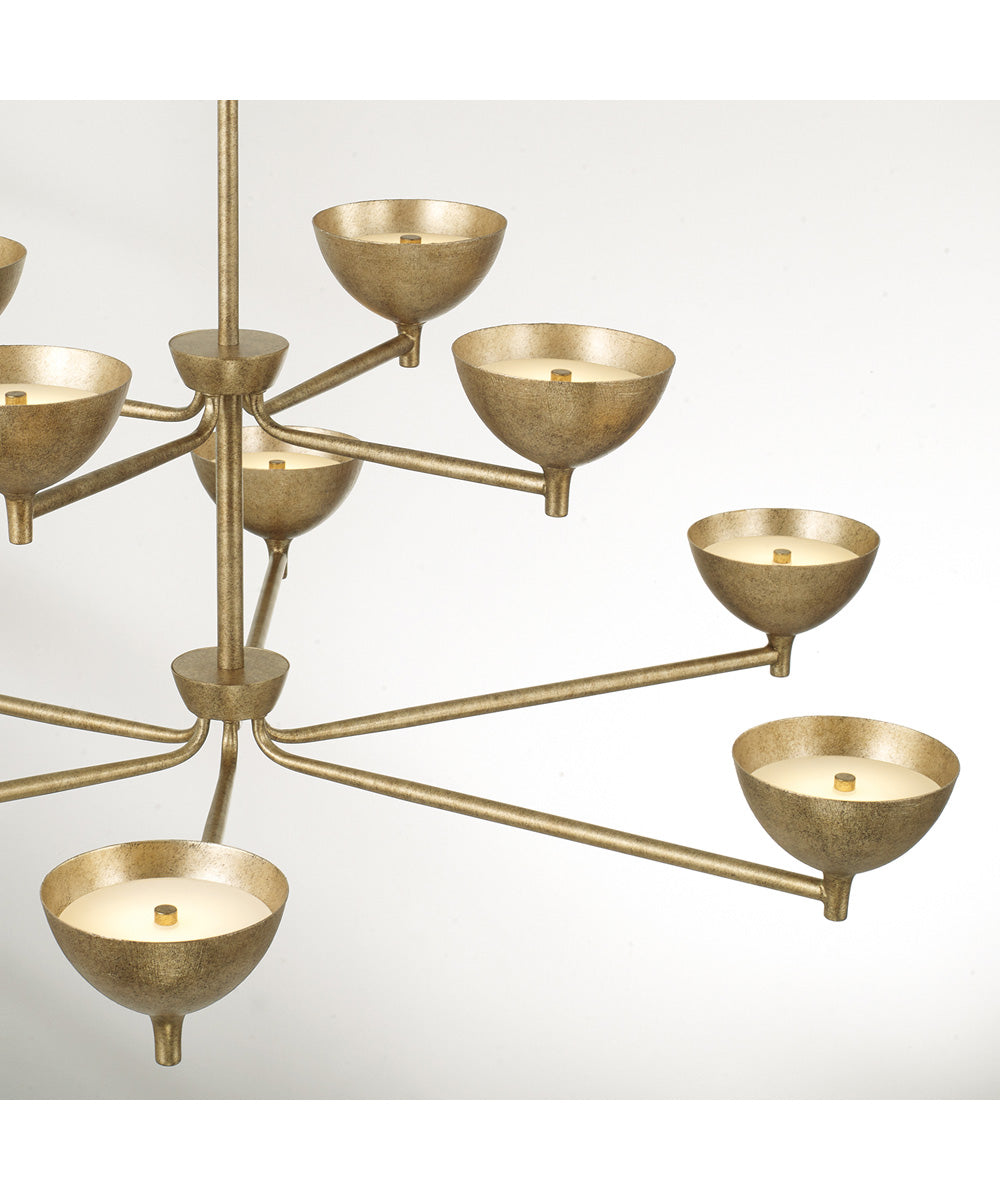 Francesca 10-Light Chandelier Feathered Gold