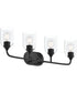 Ilia 4-Light Bath Vanity with Clear Glass Shade Matte Black