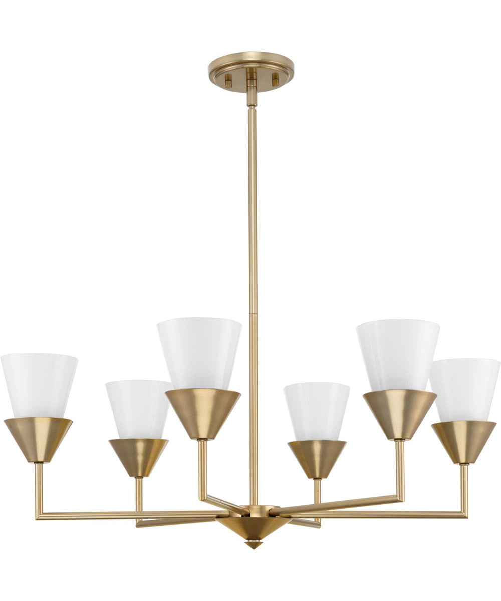 Pinellas 6-Light Contemporary Chandelier Soft Gold
