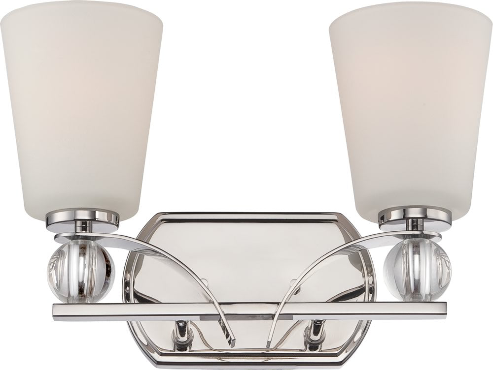 14"W Connie 2-Light Vanity & Wall Polished Nickel