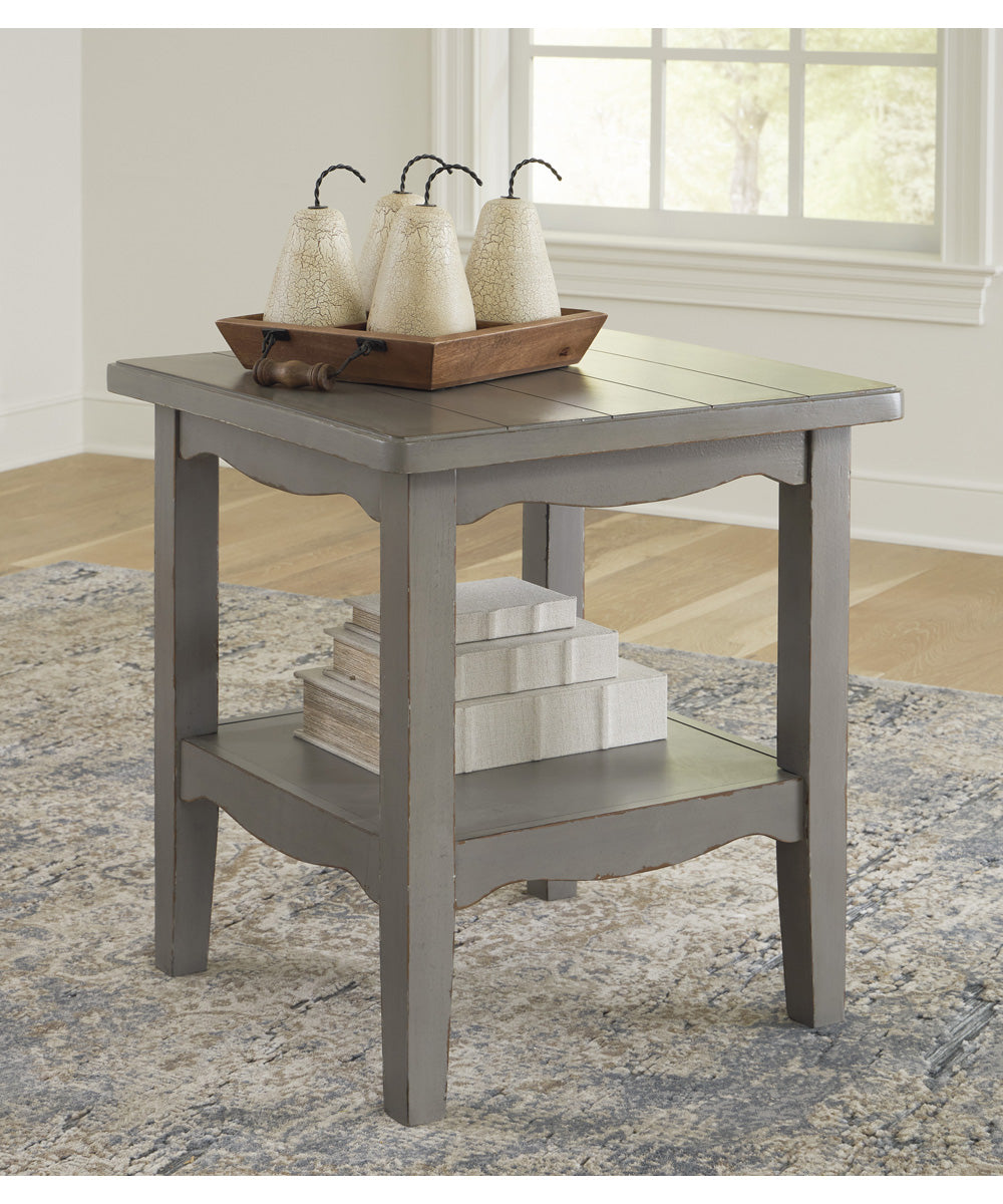 Charina Square End Table Antique Gray