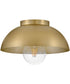 Stu 1-Light Small Flush Mount in Lacquered Brass