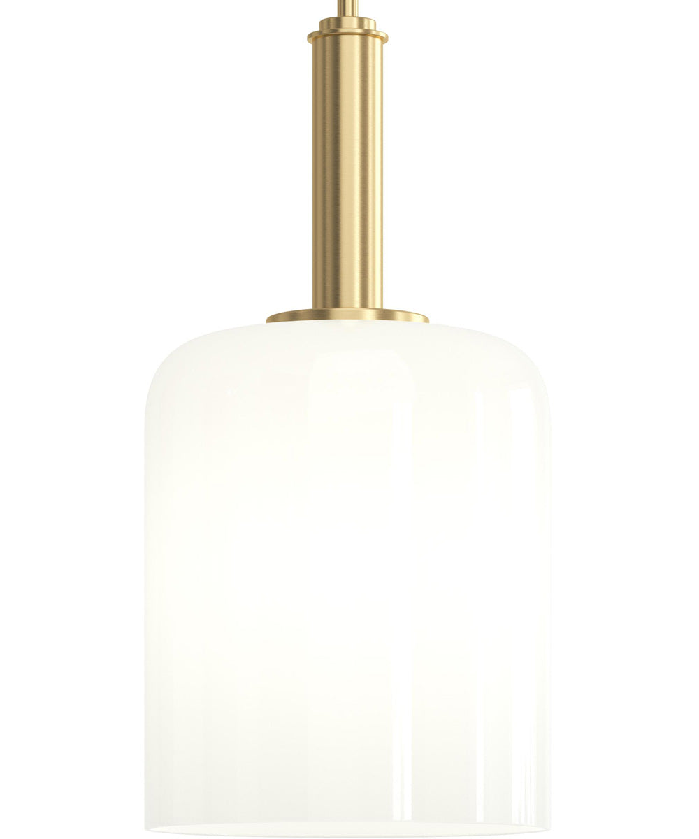 Reines 1-Light Pendant with Opal Glass Shade Brushed Gold
